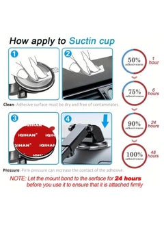 LDQ Pack of 6 Pcs Very High Bond Double-Sided Sticky Adhesive, 70mm Dashboard Pad Mounting Disk Adhesive Kit, Suction Cup, Car Dashboard, Phone Holder, Sucker Mount, Dash Cam  - Image 5