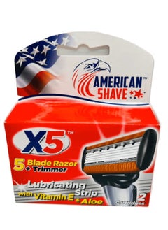 AMERICAN SHAVE X5 Comfort Grip with Vitamin E & Aloe Vera with 5 Razor Trimmer and 2 Cartridges  - Image 4