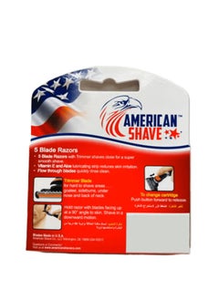 AMERICAN SHAVE X5 Comfort Grip with Vitamin E & Aloe Vera with 5 Razor Trimmer and 2 Cartridges  - Image 3
