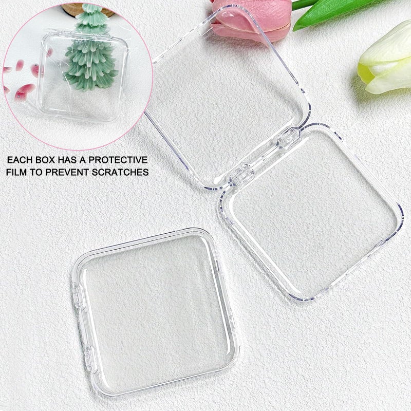 Sawvolker 12pcs Press on Nail Storage Box with 60 Pcs Adhesive Double Sided Tape Acrylic Nail Display Box Artificial False Nail Box Organizer Fake Nail Case Transparent Nail Packaging Boxes for Nail Salon - Image 2