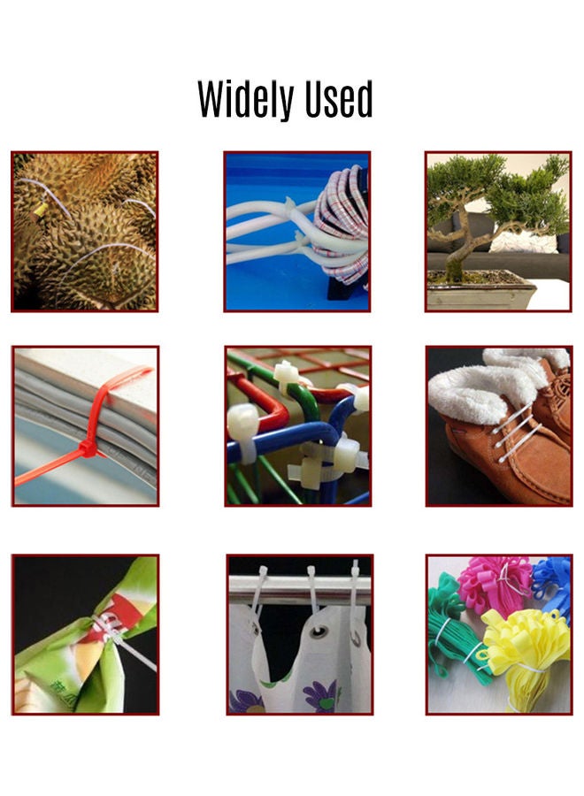 NIBEMINENT Pack Of 100 Self-Locking Nylon Cable Ties White - Image 4