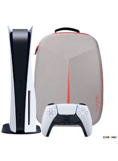 CARONIC PS5 Carrying Case Travel Storage Bag Compatible with Playstation 5 Grey  - Image 3