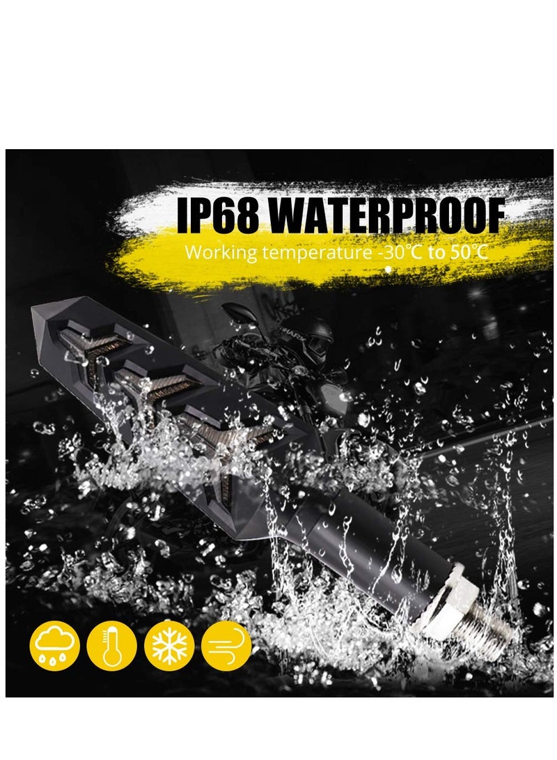 إسكدنيا 2 قطع أضواء إشارة انعطاف دراجة نارية على شكل Y، مؤشرات خلفية LED، أضواء دراجة نارية باللونين الكهرماني والجري الأبيض، أضواء تشغيل DRL لدراجات ياماها وسوزوكي وكاواساكي والسكوتر، مقاومة للماء 12V - Image 4