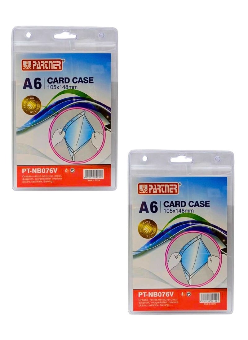 PARTNER - A6 size transparent hard PVC used for documents up to 105 x 148mm Perfect for picture, certificate, drawing and more - Image 1