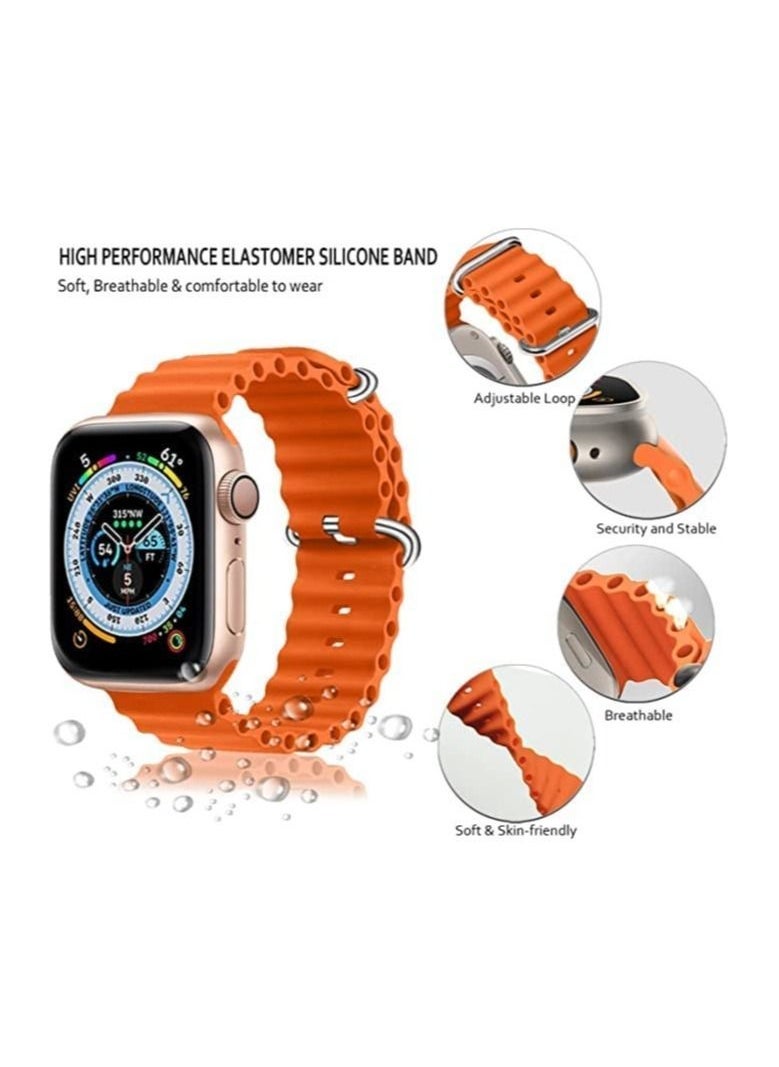 Generic - Sport New Silicone Band Compatible with Apple Watch Ultra Ocean 42/44/45/49mm Strap for iWatch Series Ultra 8 7 6 5 SE - Image 1