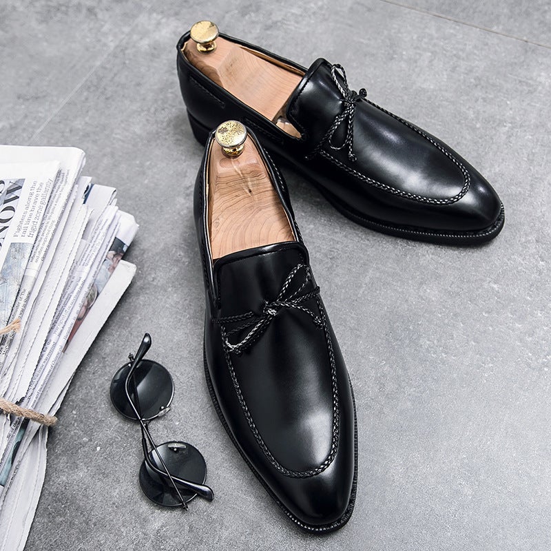 2021 new suits with casual men's shoes British style pointed toe set feet Korean youth low-top leather shoes fashionable and casual brown 43 - Image 3