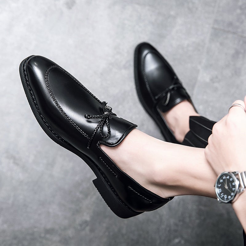 2021 new suits with casual men's shoes British style pointed toe set feet Korean youth low-top leather shoes fashionable and casual brown 43 - Image 5