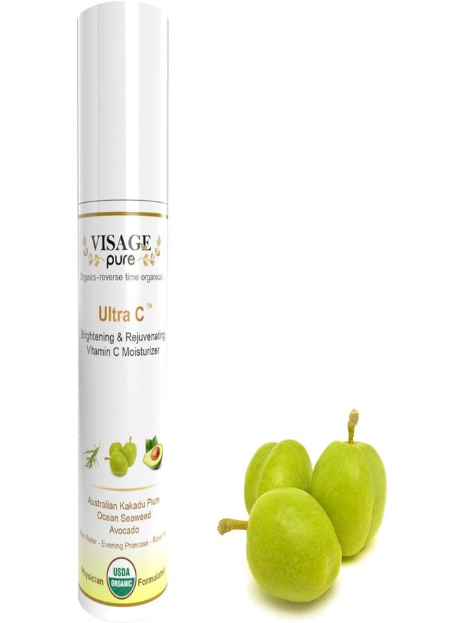 Visage Pure Ultra C - Brightening and Rejuvenating Anti-aging Face Moisturizer - Natural Advanced Vitamin C Moisturizer. Scientifically Formulated to Plump and Nourish the Skin and Promote Collagen Production Throughout the Day - USDA Organic - Physician Formulated - Research Supported - Image 1
