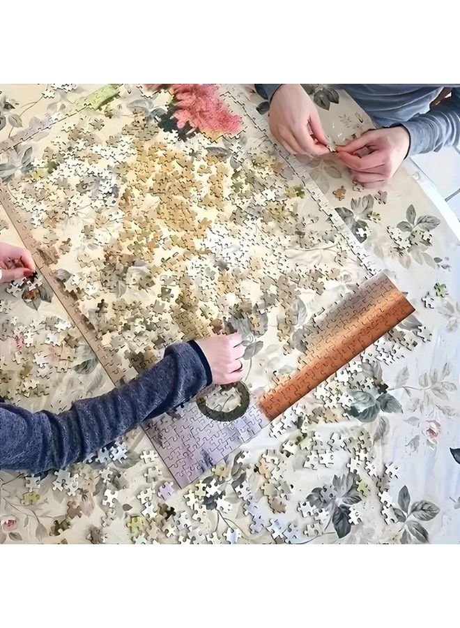 1000 Pcs Hippie Girl In Flower Field Colorful Guitar Jigsaw Puzzle For Adults - Image 2