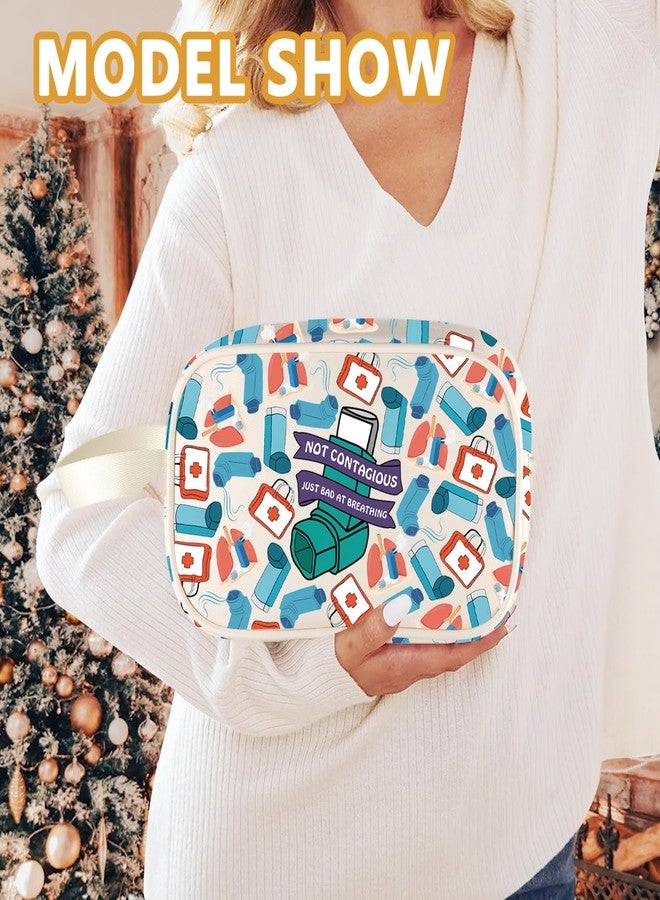 XYANFA Asthma Makeup Bag Social Distancing Asthma Inhaler Case Asthmatics Gift Quarantine Clear Travel Toiletry Bag Organizer Pouch Cosmetic Bag (BREATHING tm) - Image 4