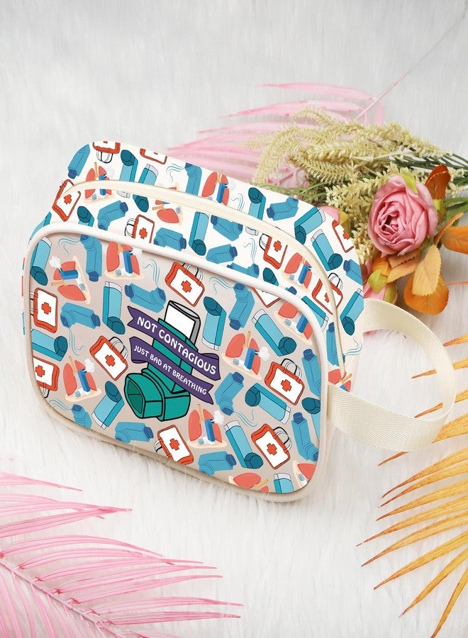 XYANFA Asthma Makeup Bag Social Distancing Asthma Inhaler Case Asthmatics Gift Quarantine Clear Travel Toiletry Bag Organizer Pouch Cosmetic Bag (BREATHING tm) - Image 5