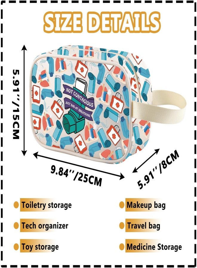 XYANFA Asthma Makeup Bag Social Distancing Asthma Inhaler Case Asthmatics Gift Quarantine Clear Travel Toiletry Bag Organizer Pouch Cosmetic Bag (BREATHING tm) - Image 2