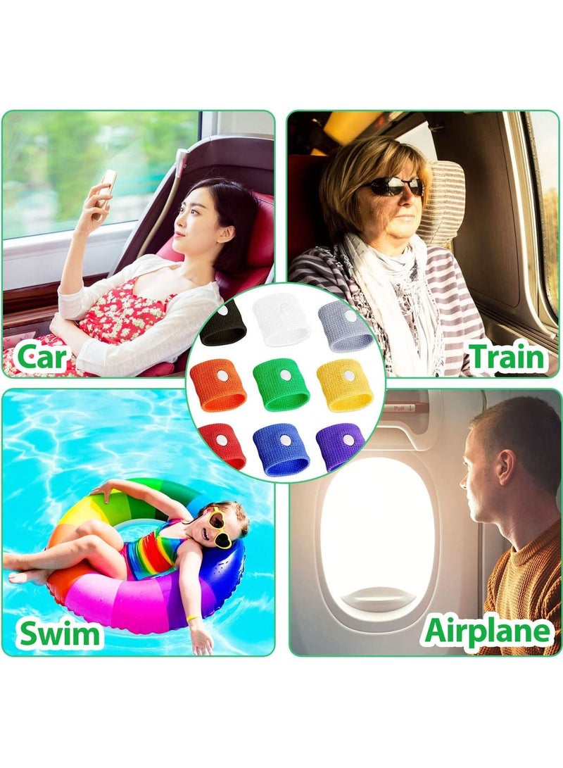 SYOSI Motion Sickness Relief Wristbands Travel Acupressure Nausea Band Anti Car Sea Morning Bands for 9 Pairs - Image 5