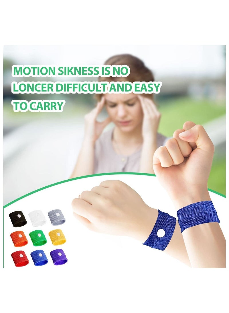 SYOSI Motion Sickness Relief Wristbands Travel Acupressure Nausea Band Anti Car Sea Morning Bands for 9 Pairs - Image 3