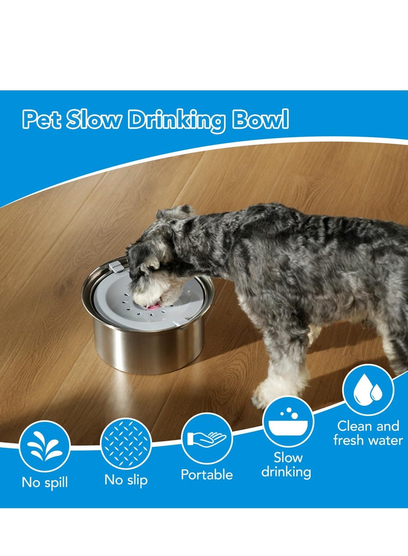 SOLARAE Dog Water Bowl, Large Capacity Stainless Steel No Spill, Spill Proof Pet Water Dispenser Vehicle Carried Travel Water Bowl, Suitable for Dogs Cats (3 L 138 oz) - Image 5