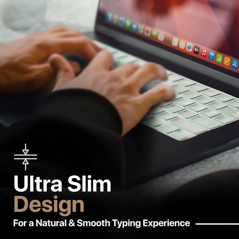 Oaky لوحة مفاتيح لجهاز ماك بوك إير M1 13 بوصة إصدار 2020 طراز A2179، A2337 مع Touch ID وشاشة Retina غلاف لوحة مفاتيح رفيع للغاية مقاوم للماء والغبار - أخضر - Image 4