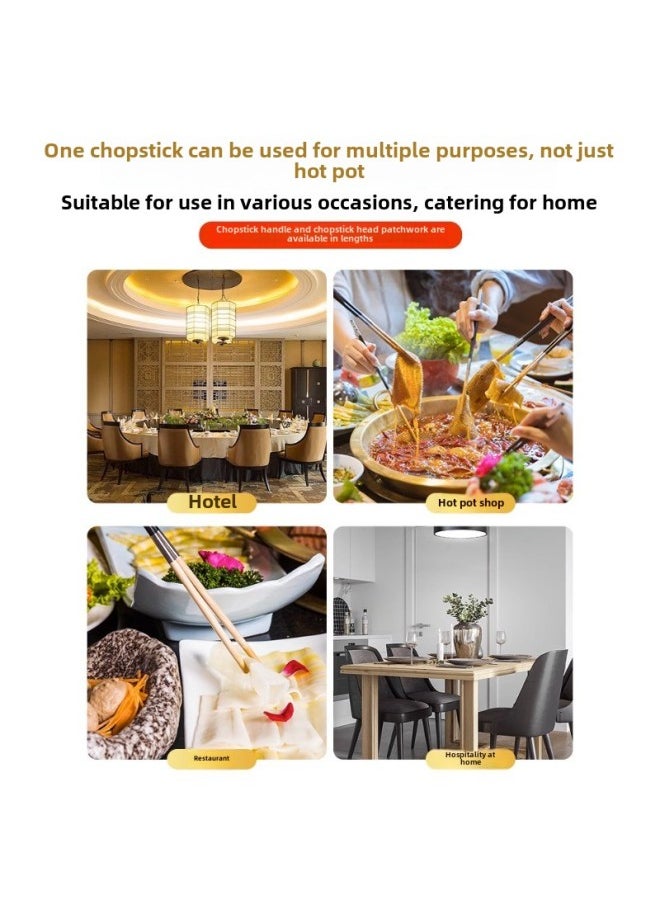 Generic - Disposable Chopsticks Head Fixed Printing Logo Can Change Head Stitching Chopsticks Handle Engraving Commercial Hotel Hotpot Special Chopsticks-Color:Goldfish Leaping Dragon Gate-20cm Chopstick Handle-Specifications:10 Pairs - Image 1
