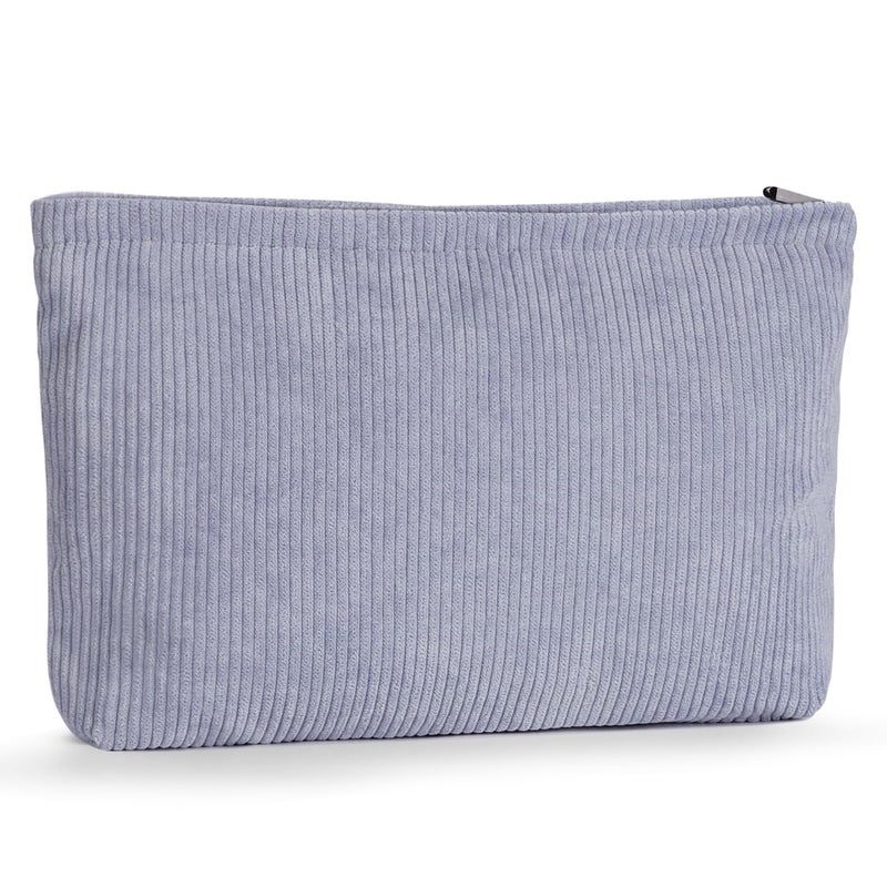Etercycle Corduroy Makeup Bag Cosmetic Pouch, Make Up Travel Purse Organizer, Cosmetic Bags Organizer Storage Bag Small Makeup Bag for Women(Gray)