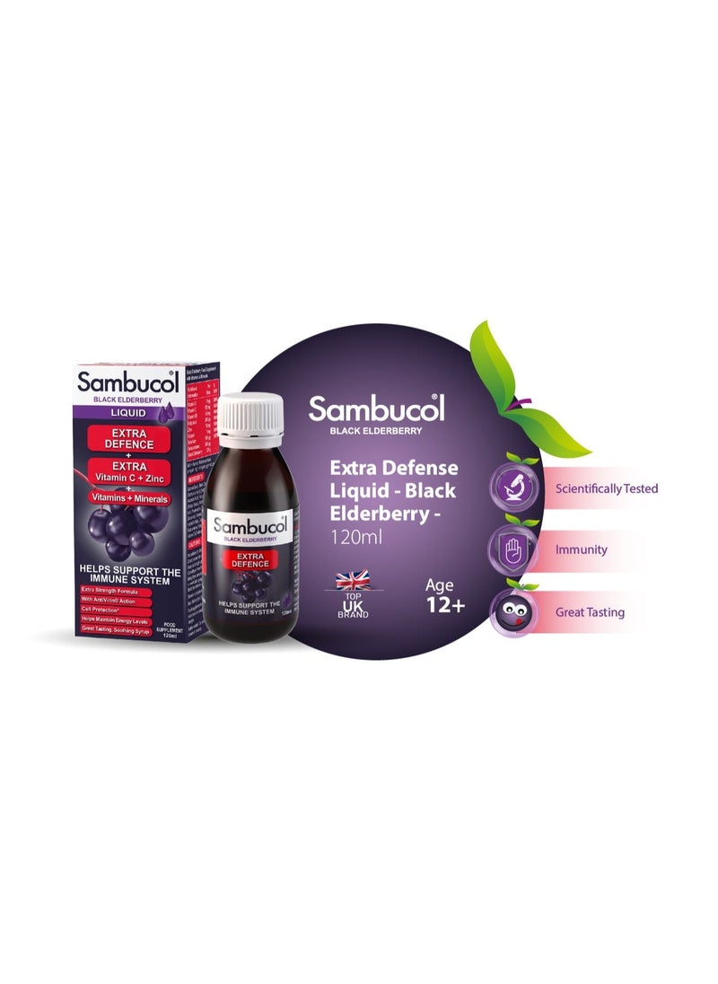 Sambucol - Extra Defense Vitamin C and Zinc Support Immune System 120ml - Image 1