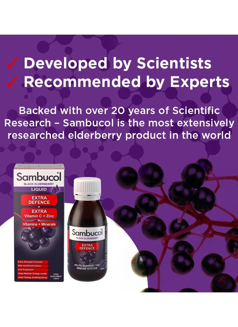 Sambucol - Extra Defense Vitamin C and Zinc Support Immune System 120ml - Image 1