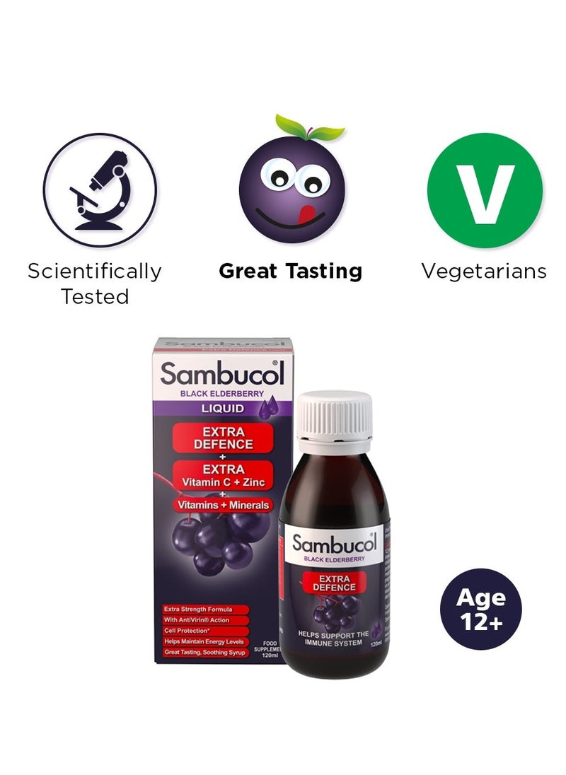 Sambucol - Extra Defense Vitamin C and Zinc Support Immune System 120ml - Image 1