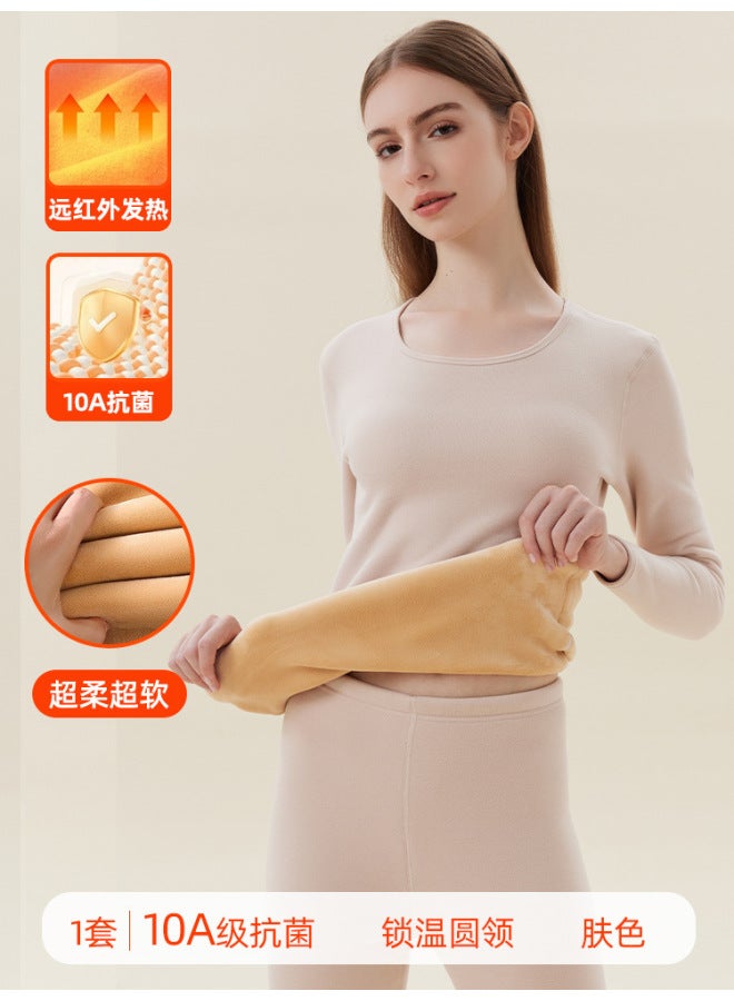 Thermal Underwear For Women, Thickened And Fleece-lined, Heating Autumn Clothes And Pants, Base Layer Set For Women, Extra Thick Autumn And Winter Style