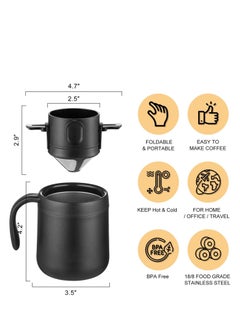 KASTWAVE Portable Coffee Maker Set ,Stainless Steel Mug & Collapsible Pour Over Filter Enjoy Fresh Coffee Anywhere for Camping, Travel, and Office Use  - Image 5