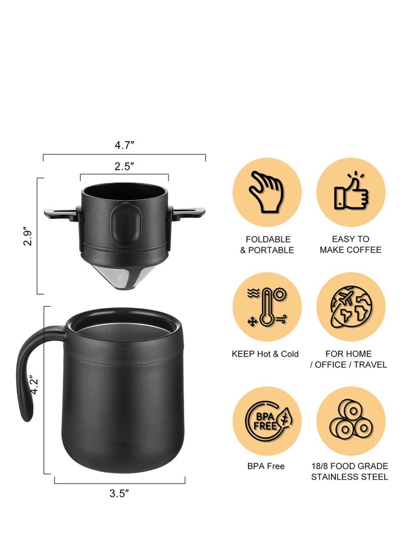 KASTWAVE Portable Coffee Maker Set ,Stainless Steel Mug & Collapsible Pour Over Filter Enjoy Fresh Coffee Anywhere for Camping, Travel, and Office Use  - Image 5