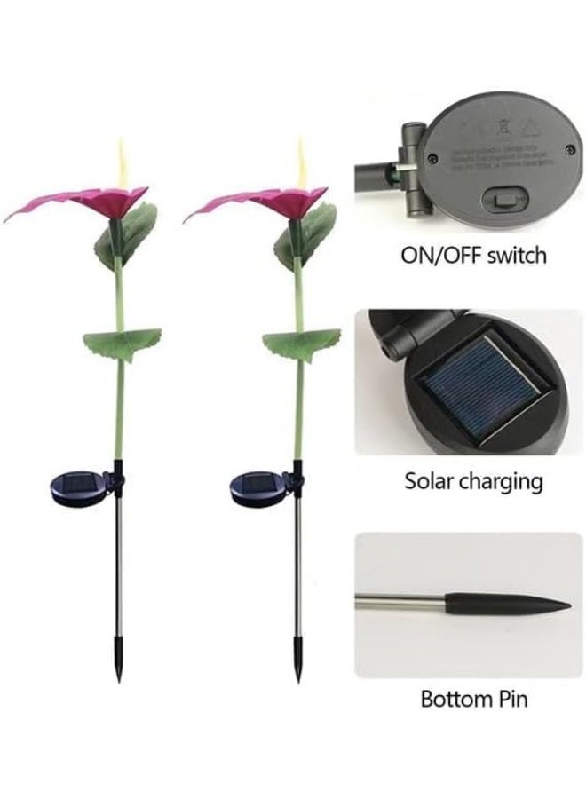 Dekorly Solar Flower Lights Outdoor, Waterproof Solar Garden Lights IP65, Auto On/Off, Decorative Solar Powered Flowers for Yard, Pathway, Lawn, Patio – Warm White & Color Changing(Horseshoe, 2PCS) - Image 3