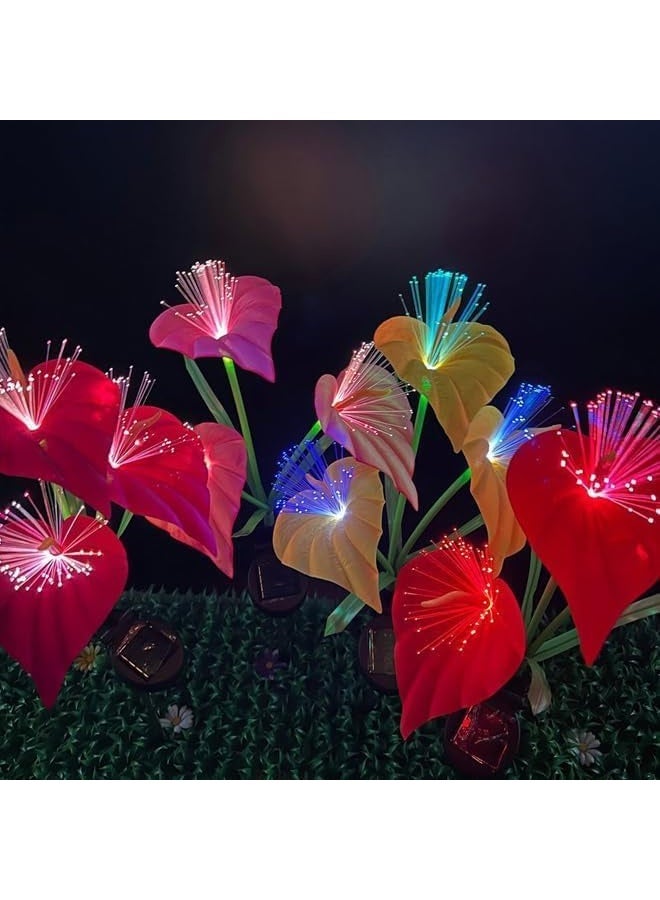 Dekorly Solar Flower Lights Outdoor, Waterproof Solar Garden Lights IP65, Auto On/Off, Decorative Solar Powered Flowers for Yard, Pathway, Lawn, Patio – Warm White & Color Changing(Horseshoe, 2PCS) - Image 4