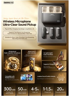 REMAX K15 Wireless Microphone 2-in-1 – Ultra-Clear Sound, Noise Reduction, 20M Range, Plug & Play, Type C  - Image 5