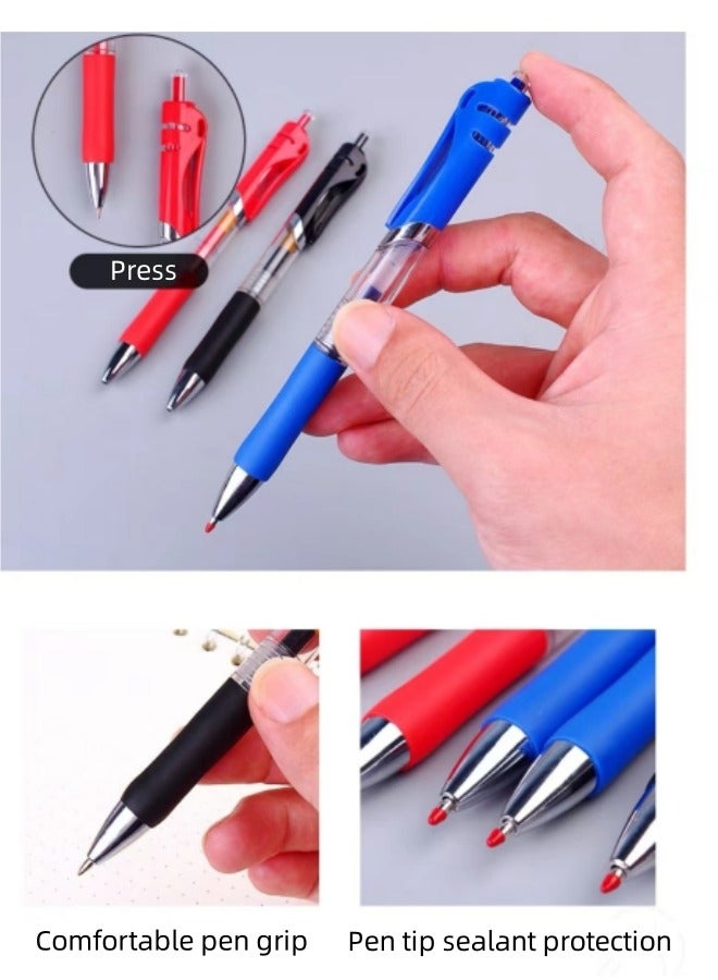 6 Pack Black Red Blue Ink Ballpoint Pen 0.5mm Gel Pen Quick Drying Ink Press Gel-Ink Pen - Image 2