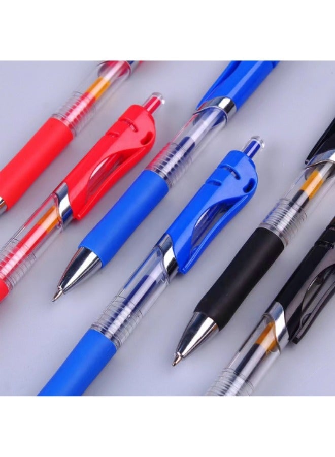 6 Pack Black Red Blue Ink Ballpoint Pen 0.5mm Gel Pen Quick Drying Ink Press Gel-Ink Pen - Image 3