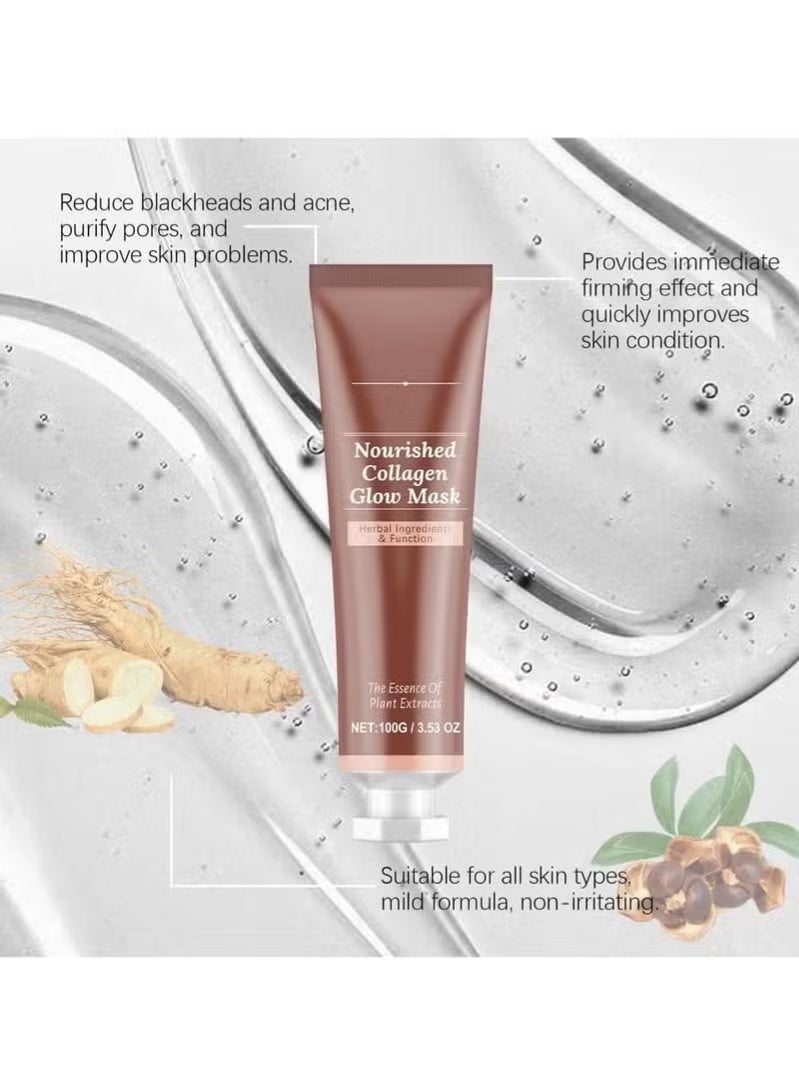 Hoygi Collagen Glow Mask, Face Mask Skincare for Elasticity, Firmness, Collagen Peel off Mask, Glow Skin, Pore Tightening Infused, Hydrolyzed Collagen Mask(1pcs) - Image 5