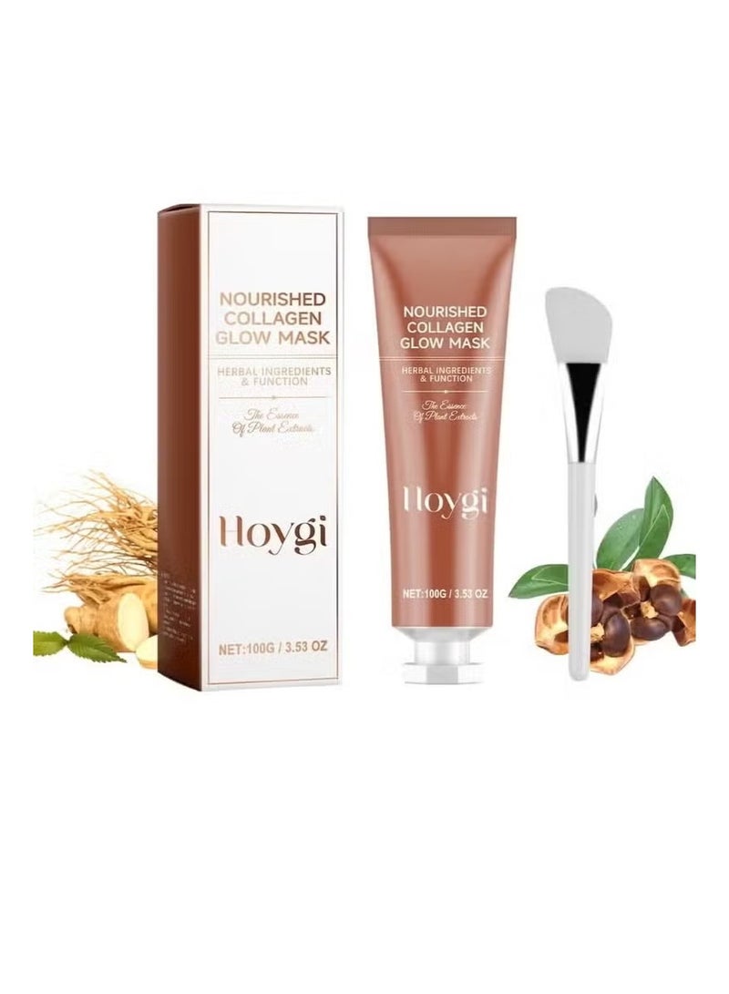 Hoygi Collagen Glow Mask, Face Mask Skincare for Elasticity, Firmness, Collagen Peel off Mask, Glow Skin, Pore Tightening Infused, Hydrolyzed Collagen Mask(1pcs) - Image 1