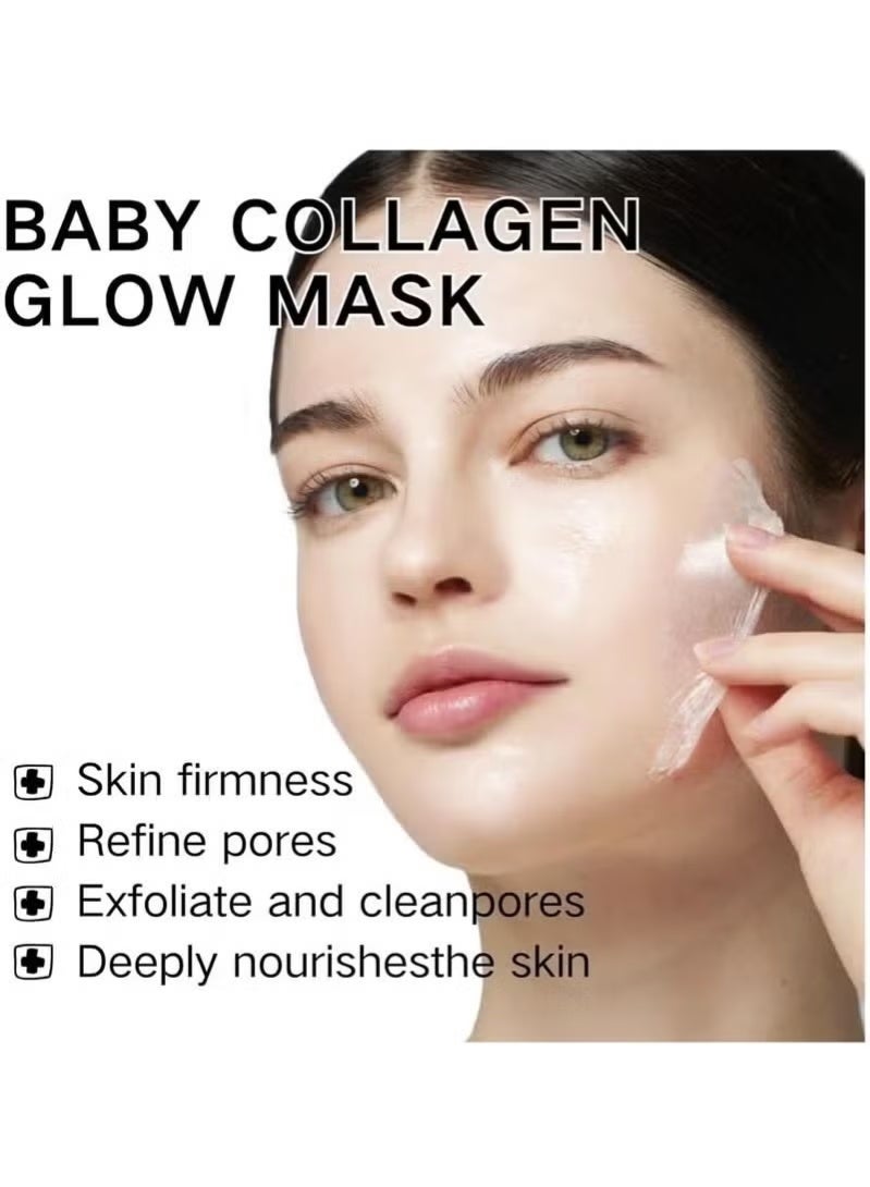 Hoygi Collagen Glow Mask, Face Mask Skincare for Elasticity, Firmness, Collagen Peel off Mask, Glow Skin, Pore Tightening Infused, Hydrolyzed Collagen Mask(1pcs) - Image 2