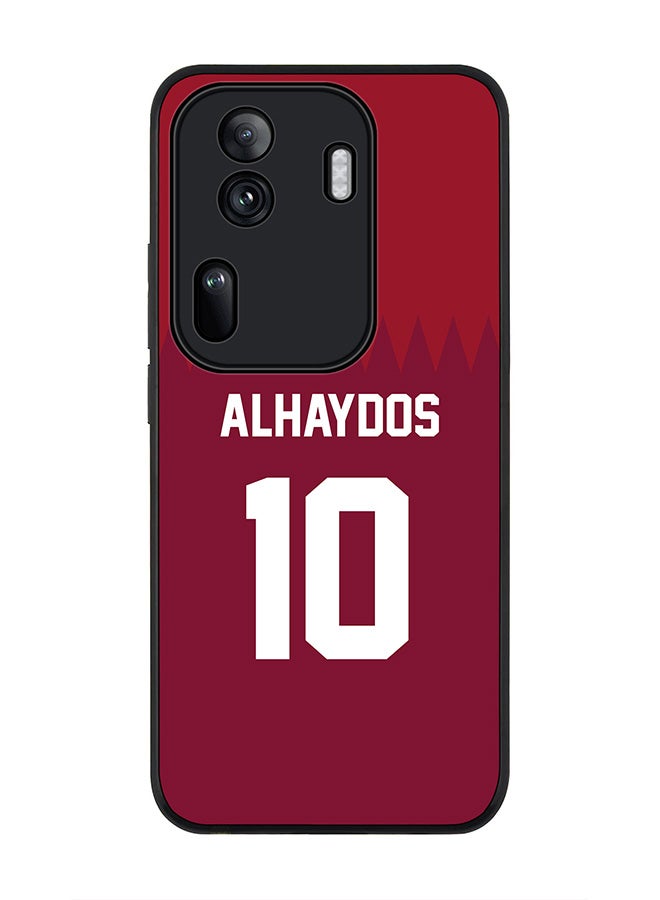 Stylizedd Rugged Black Edge Case for Oppo Reno11 Pro, Slim fit Case Thin Cover -  Football Team - Qatar, Player Name - Alhaydos - Image 1