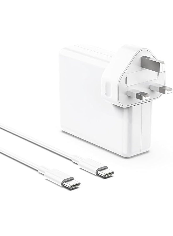 Terabyte شاحن USB C بقوة 61 واط متوافق مع ماك بوك برو/إير 13 بوصة 2016-2024 آيباد برو 12.9/11 بوصة آيفون 16 15 14 13 12 سلسلة M1 M2 M3 محول طاقة Type C، كابل USB C إلى USB C متضمن استبدال - Image 1
