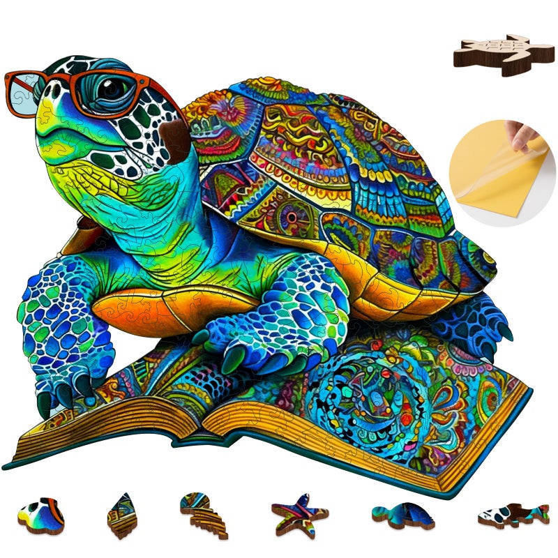 Mys Aurora Sea Turtle Puzzles for Adults 5MM Thick 200 Pieces Jigsaw Puzzles Unique Shape Ocean Wooden Puzzles for Adults and Kids Birthday Gifts Family Game 12 x 10 Inches - Image 3