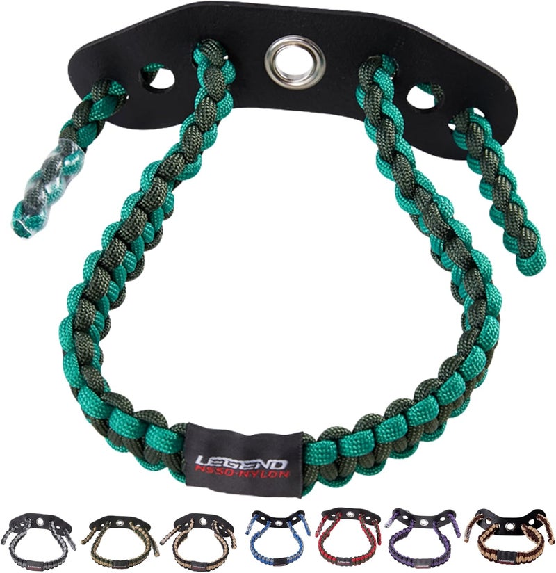 Legend 550 Paracord Bow Wrist Sling - Compound Bow Stabilizer & Hand Loop Carrier for Bow Hunting - Adjustable Wrist Strap with Durable Leather Yoke, Strong Metal Grommets - Archery Accessories & Gear - Image 1