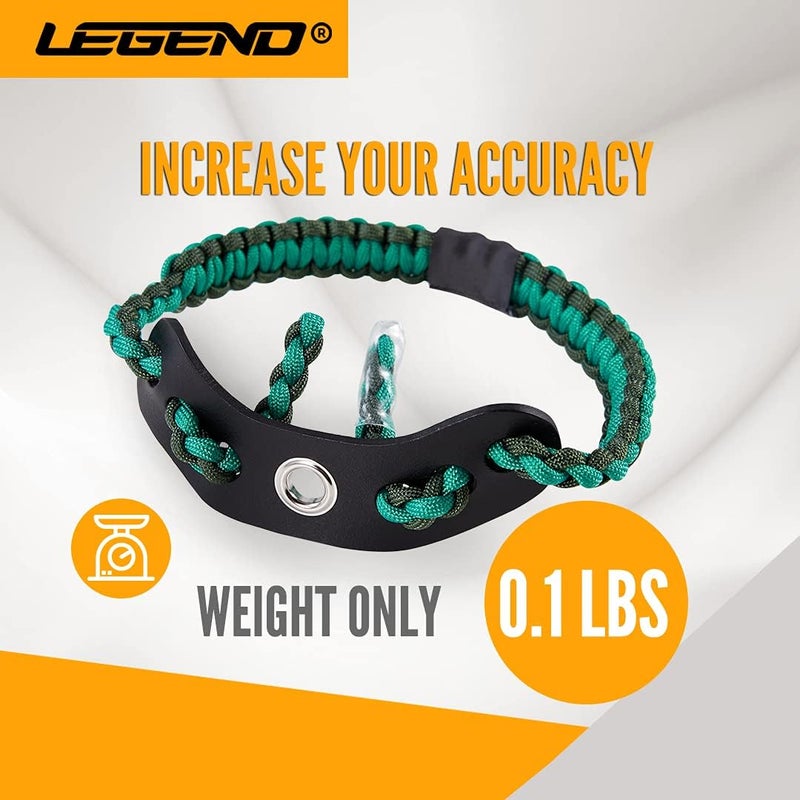 Legend 550 Paracord Bow Wrist Sling - Compound Bow Stabilizer & Hand Loop Carrier for Bow Hunting - Adjustable Wrist Strap with Durable Leather Yoke, Strong Metal Grommets - Archery Accessories & Gear - Image 2