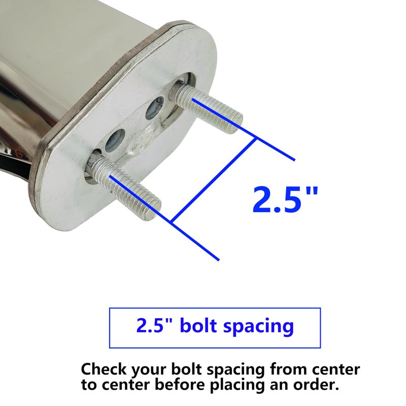 GaeaAuto Stainless Steel Straight Spring Loaded Mud Flap Hanger Set 2.5" Bolt Spacing 30" Length with Aluminum Reflective Tapes fit for Semi Trucks, 2 pcs - Image 4