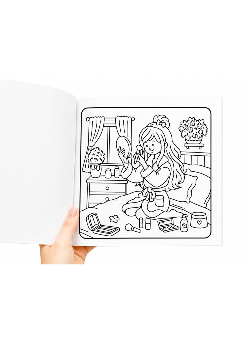 Coloring Book for Adults and Children Girl Moments - Image 2