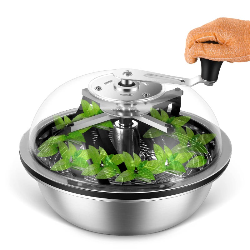 MELONFARM 13 in Bud Leaf Bowl Trimmer Bowl Trimmer with Switchable Stainless Steel Blades Clear Visibility Dome Hand Twist Spin Cutting Bud Trimmer for Buds Flowers Hydroponics Plants