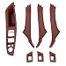 Qagea Inner Door Pull Handles Kit 7PCS fit for 20102016 BMW 5 Series 520 523 525 528 530 535 F10F11 Driver Side Window Switch Armrest Passenger Door Pull Handle Window Switch Covers Red Brown - Image 2