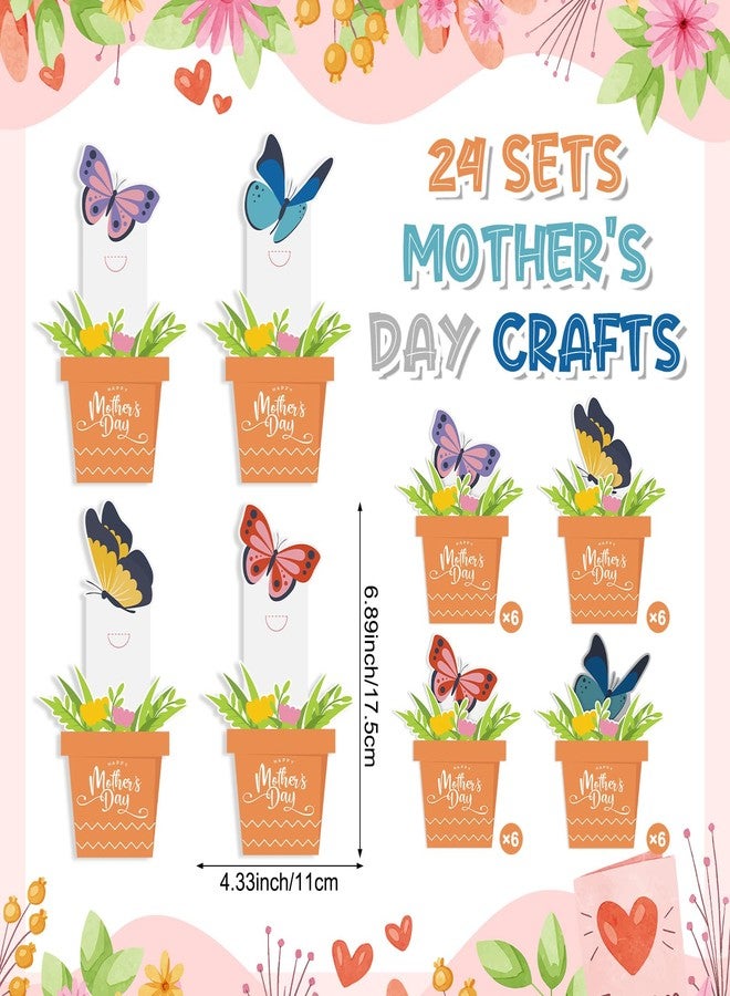 YooNotee 12 Pcs Mother's Day Gift Card Out Butterfly Flower Pot Gift Card Holders Cute Envelopes Cash Holders for Mom Mother's Day Favors Party Supplies - Image 2