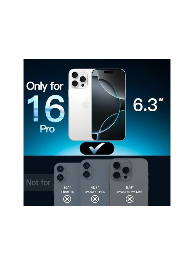 جي تيك واقي شاشة لهاتف iPhone 16 Pro مقاس 6.3 بوصات مع واقي عدسة الكاميرا، أداة سهلة التركيب، طبقة من الزجاج المقسى، شفاف عالي الدقة، عبوتان لكل منهما - Image 2