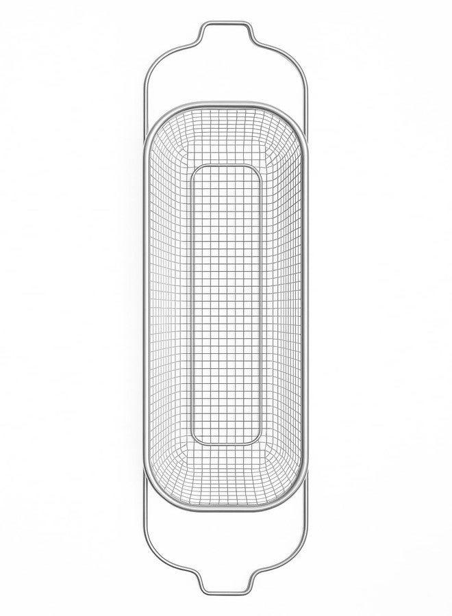 HEBEZON Stainless Steel Over The Sink Expandable Colander | Kitchen Strainer Basket with Mesh for Draining, Rinsing Fruits, Vegetables, Pasta | Adjustable Kitchen Sink Strainer Basket(31X12.5X5cm) - Image 1