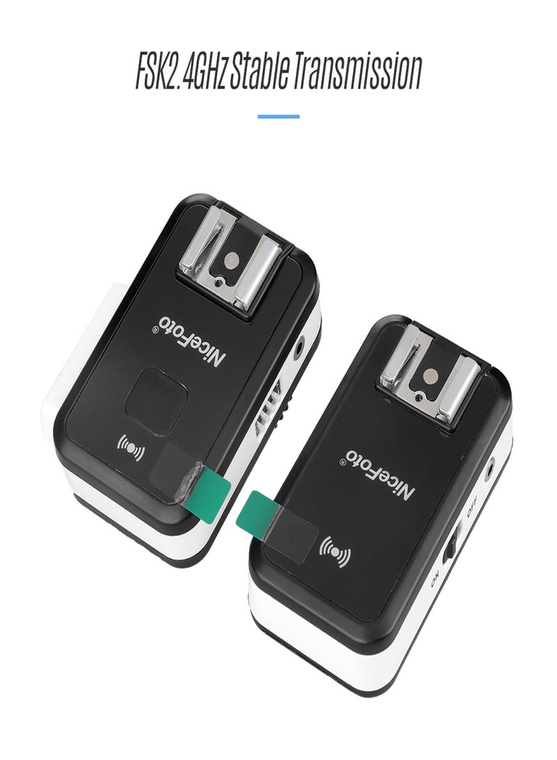 NiceFoTo Wireless Transmitter Receiver Flash Trigger with 3.5mm Adapter Compatible with Canon Nikon - Image 5