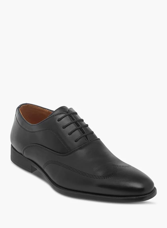 LBL by Shoexpress Men Panelled Oxford Shoes with Lace-Up Closure